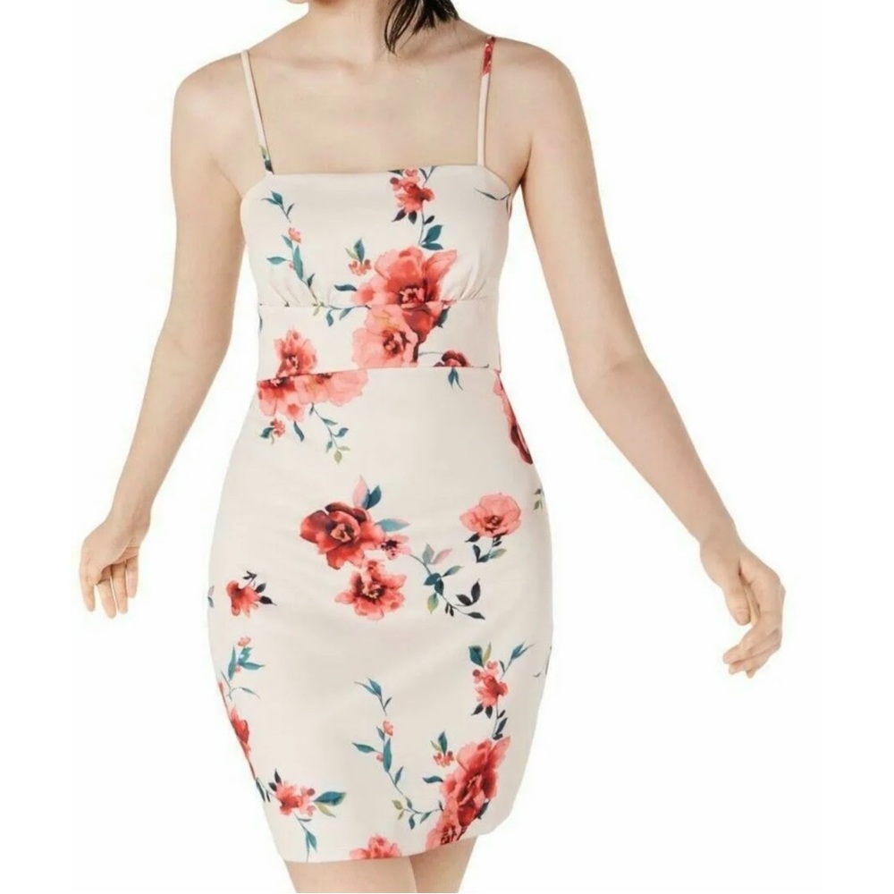 Sequin Hearts Pink Size 5 Junior Sheath
Dress Scuba Floral Open Back $59-